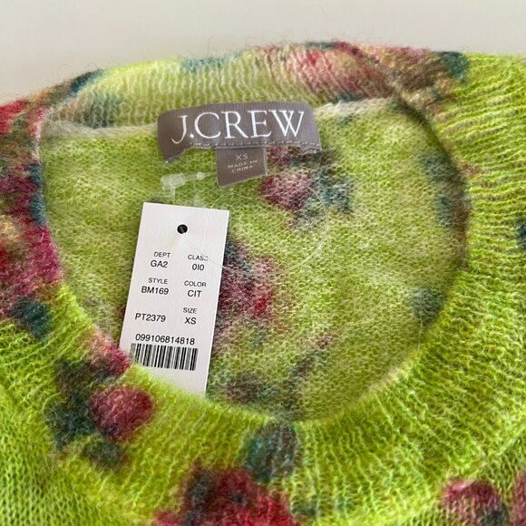 NWT J.Crew Brushed wool blend crewneck sweater / lemon rose garden - Picture 9 of 10